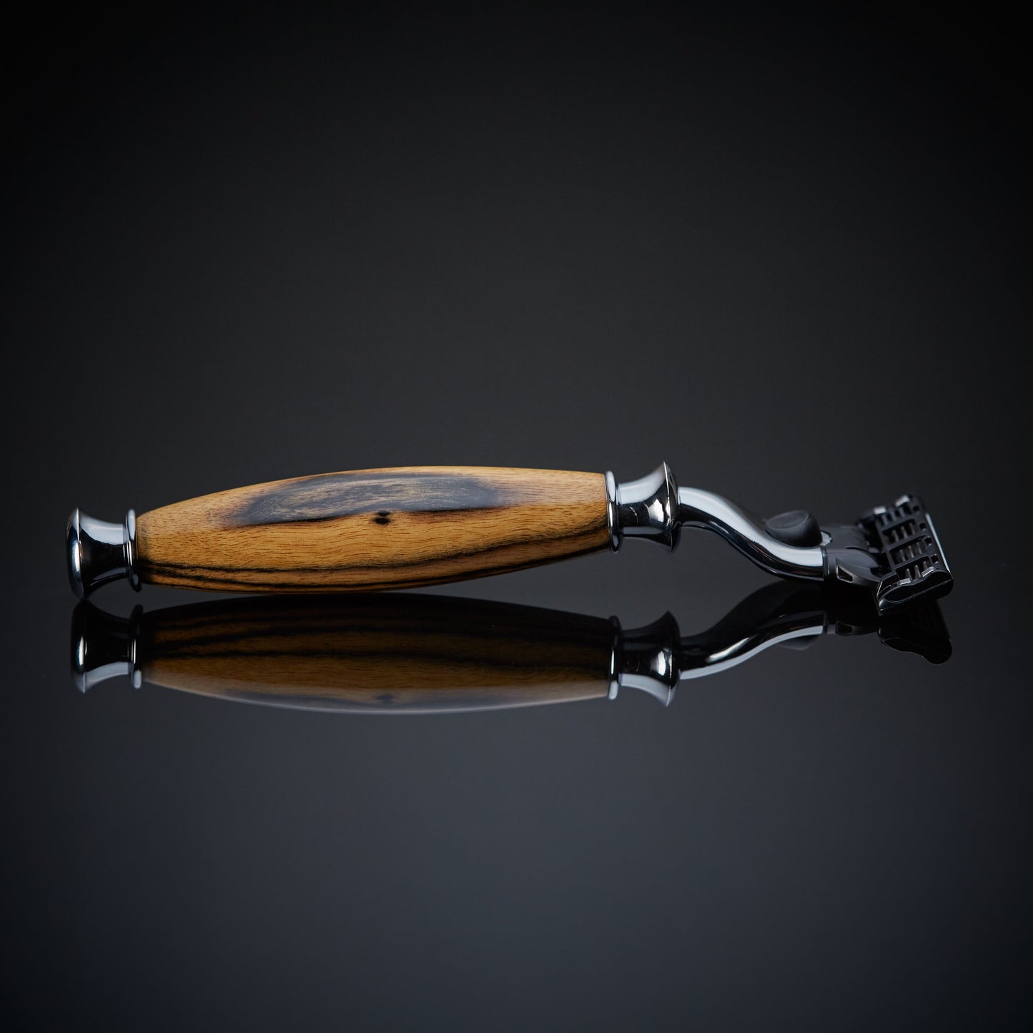handmade razor for Gillette mach 3 black and white ebony