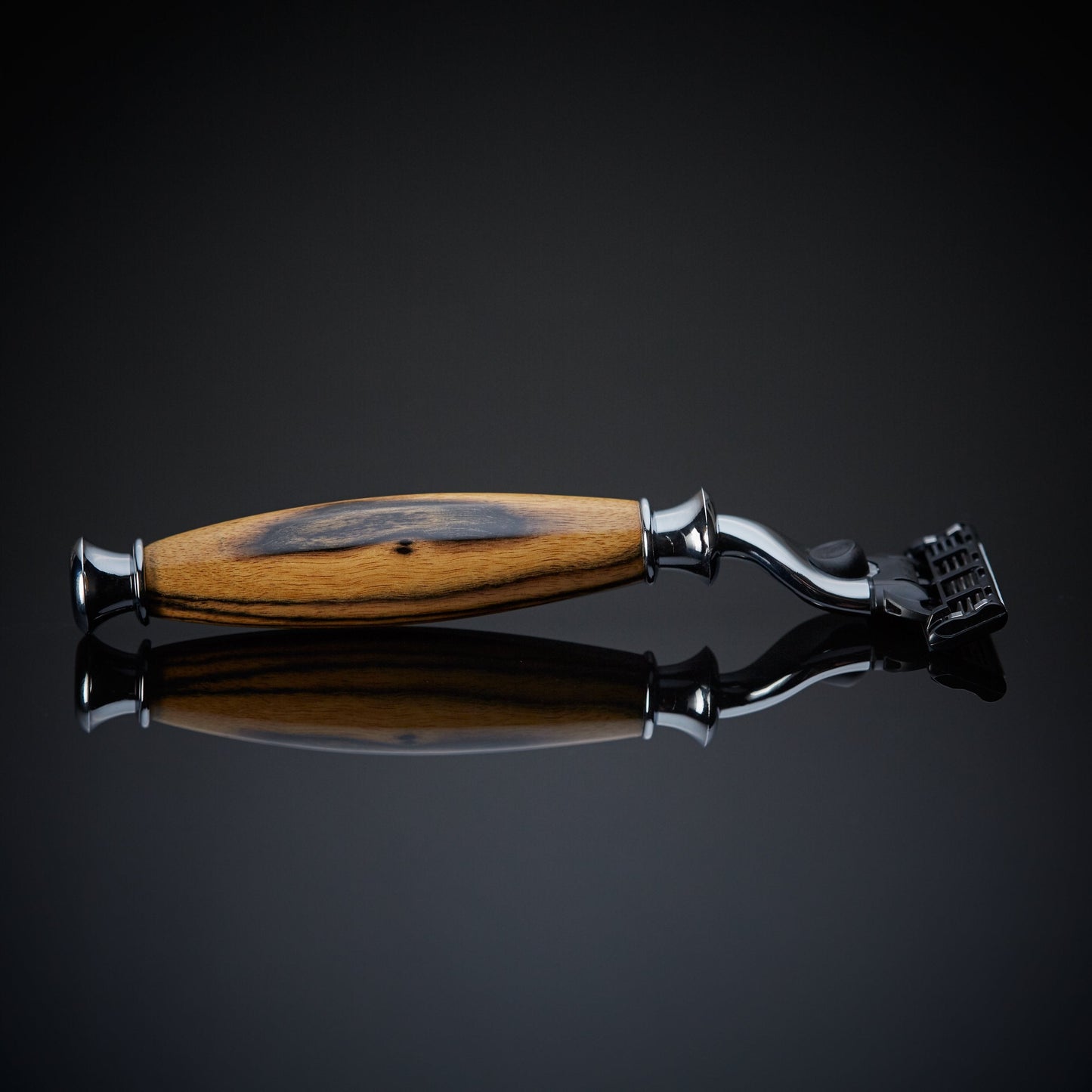 handmade razor for Gillette mach 3 black and white ebony