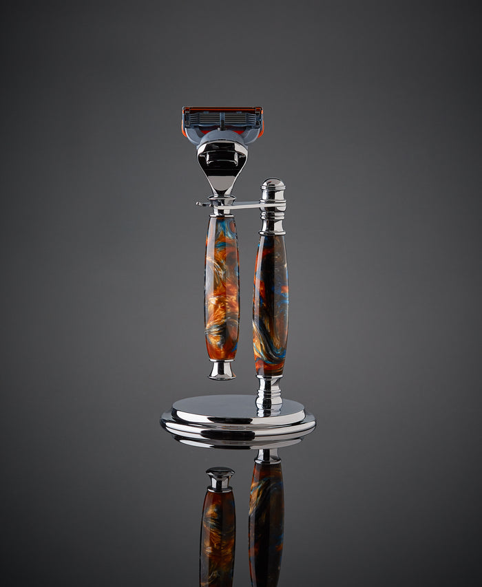 Shaving set razor and stand for Gillette Fusion. Proudly made in the USA