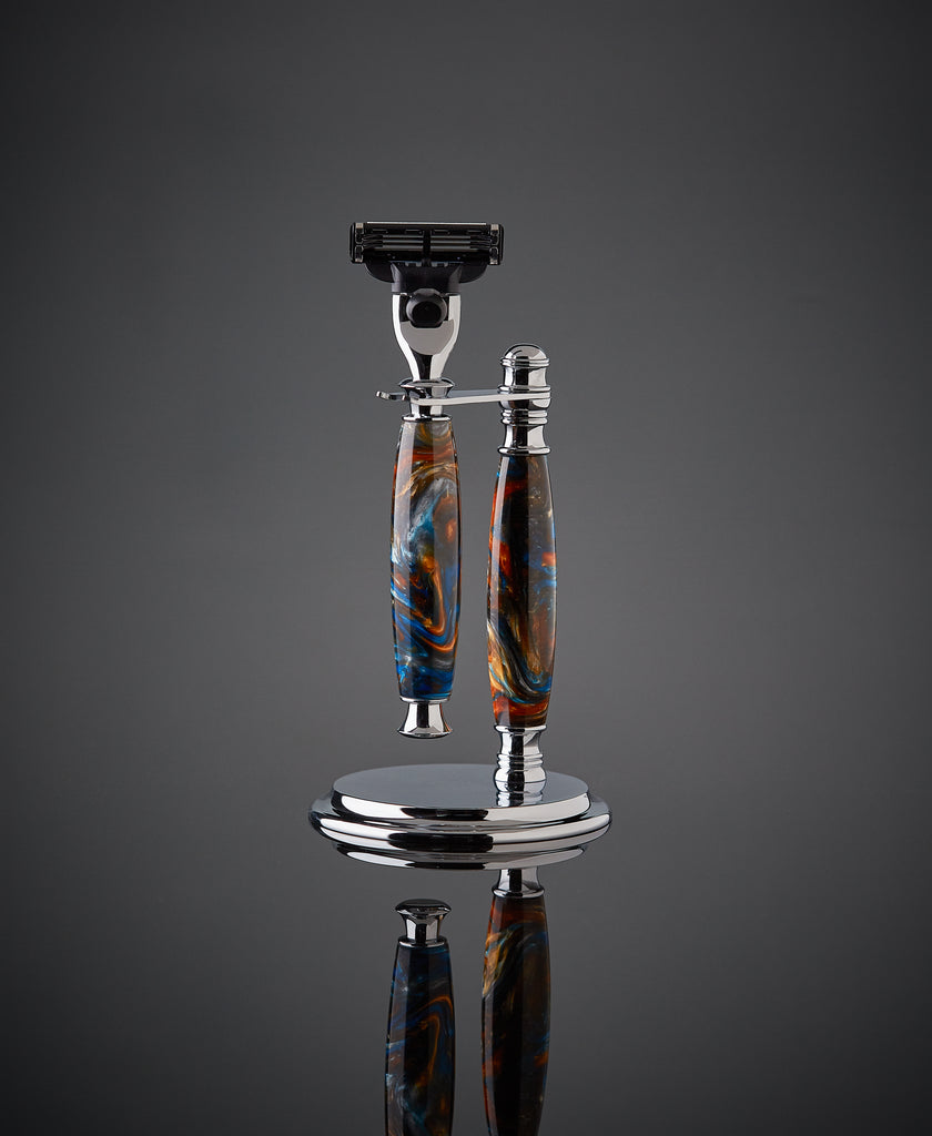 Shaving set razor and stand for Gillette Mach 3 and Venus. Proudly made in the USA