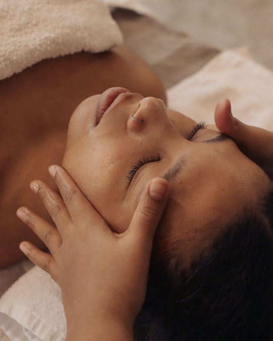 Black woman getting a body massage 