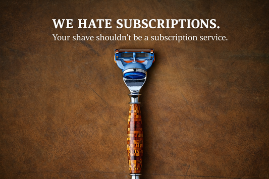 Sleek razor on bathroom countertop