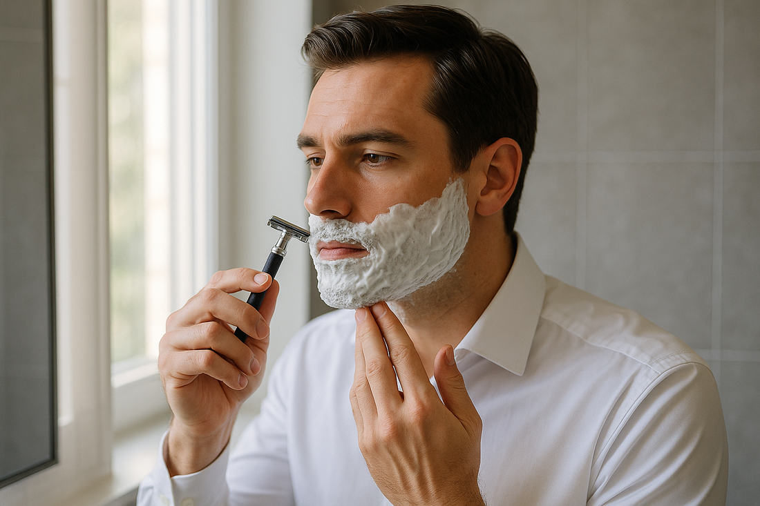 Dermatologist-backed shaving tip: applying rich shaving cream before using a razor to prevent razor burn.