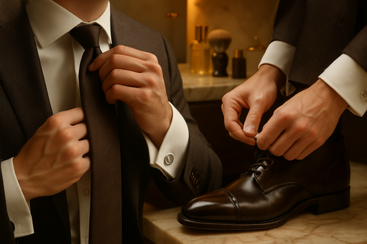 stylish man in a dark suit