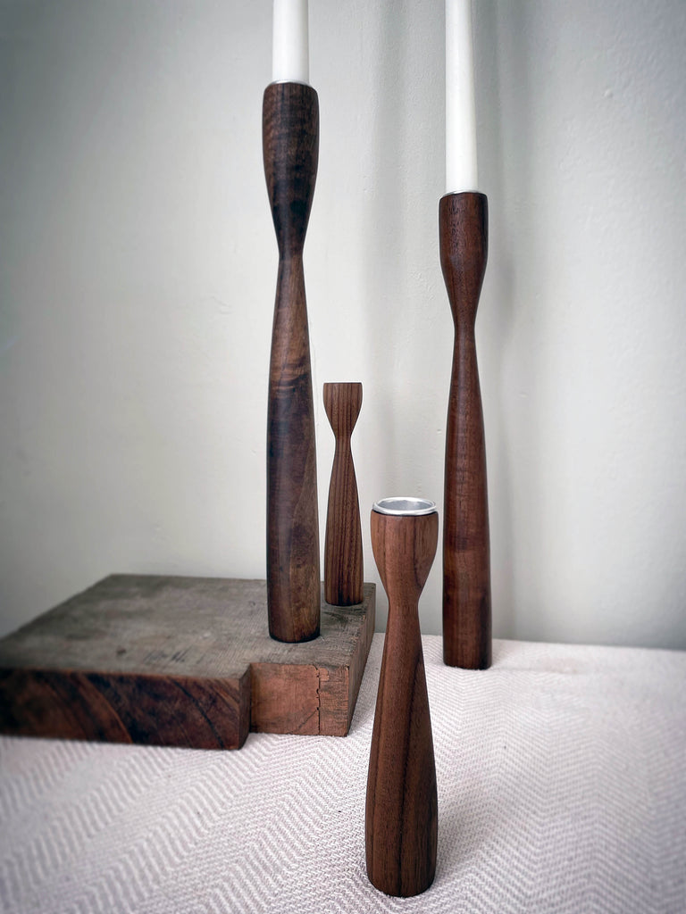 Walnut Candle Holders