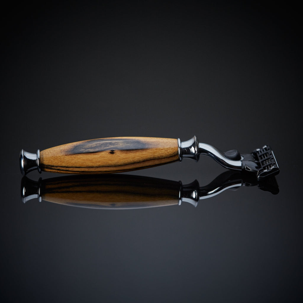 handmade razor for Gillette mach 3  black and white ebony