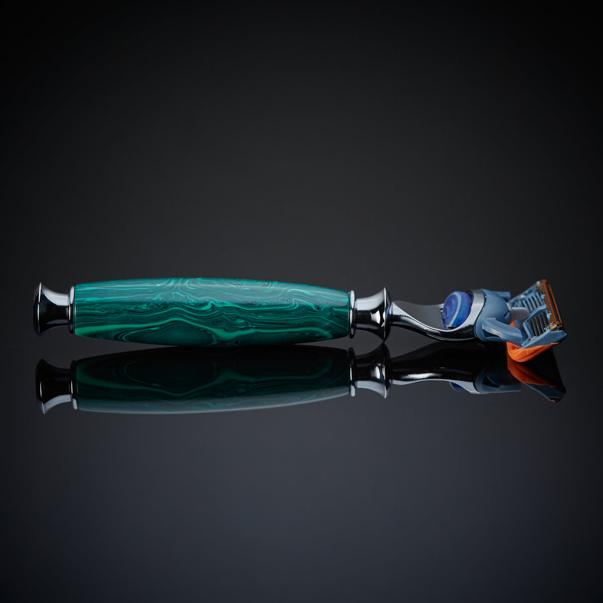 Spherical Razor The Serpentine Razor (Malachite) — Gemstone Razor | Imperium Shaving ...