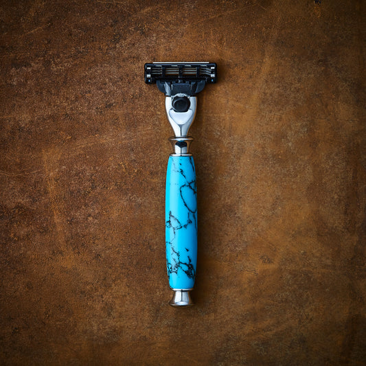 Turquoise stone razor for Gillette Mach3 and Venus blades
