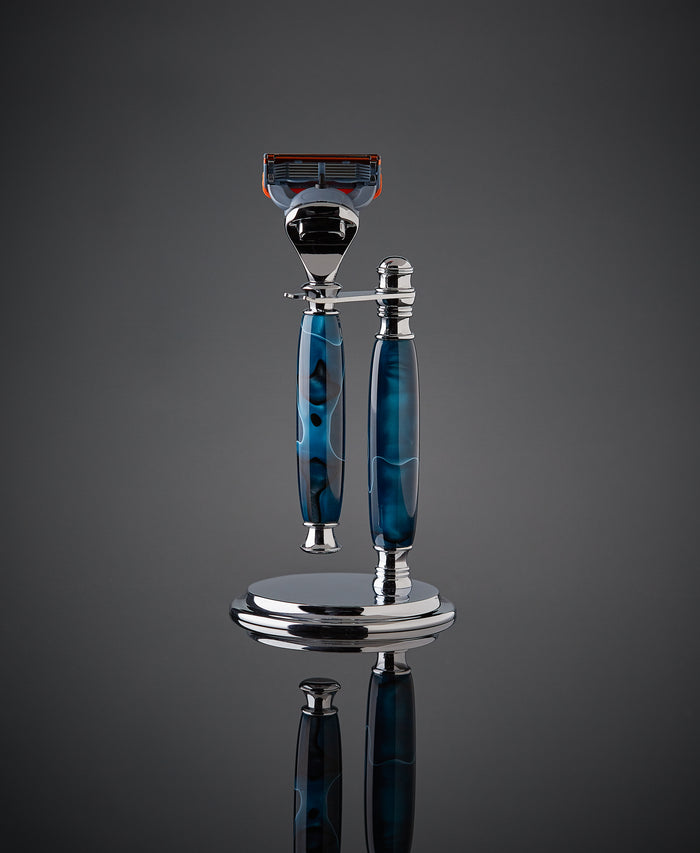 Precious resin shaving kit in aqua blue for Gillette Fusion