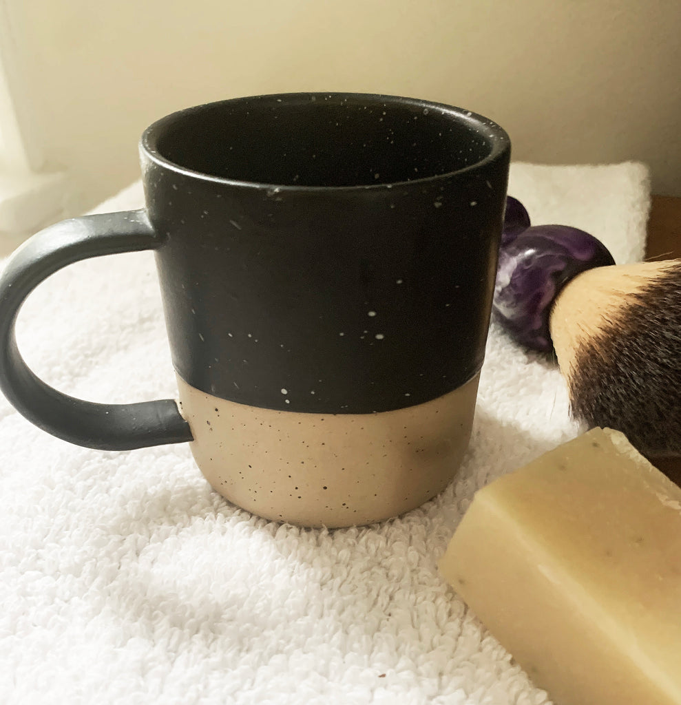 Black Stoneware Shaving mug