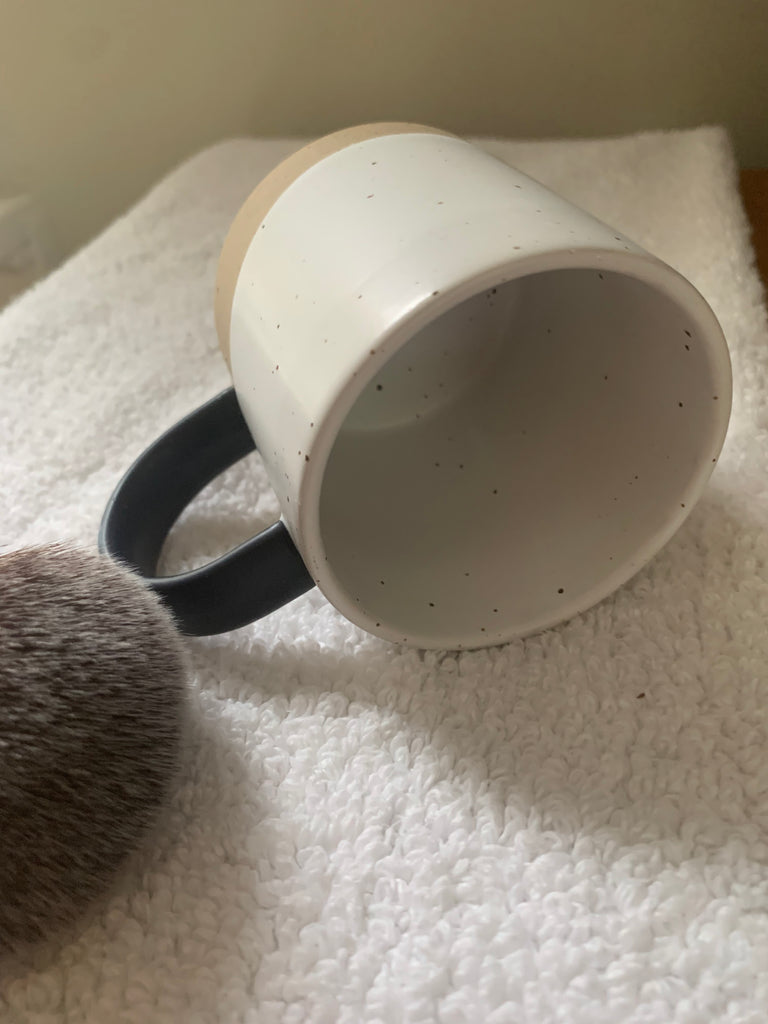 White Stoneware Shaving mug