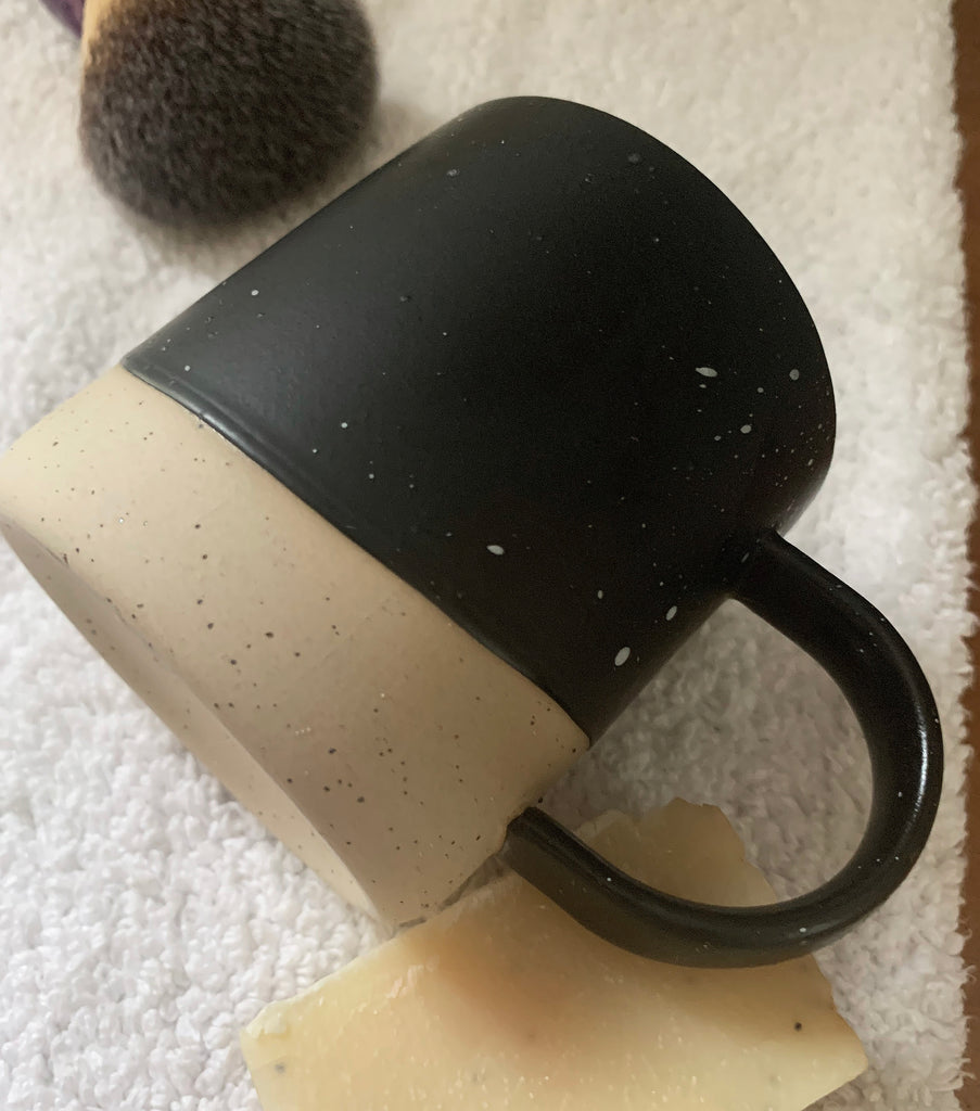 Black Stoneware Shaving mug